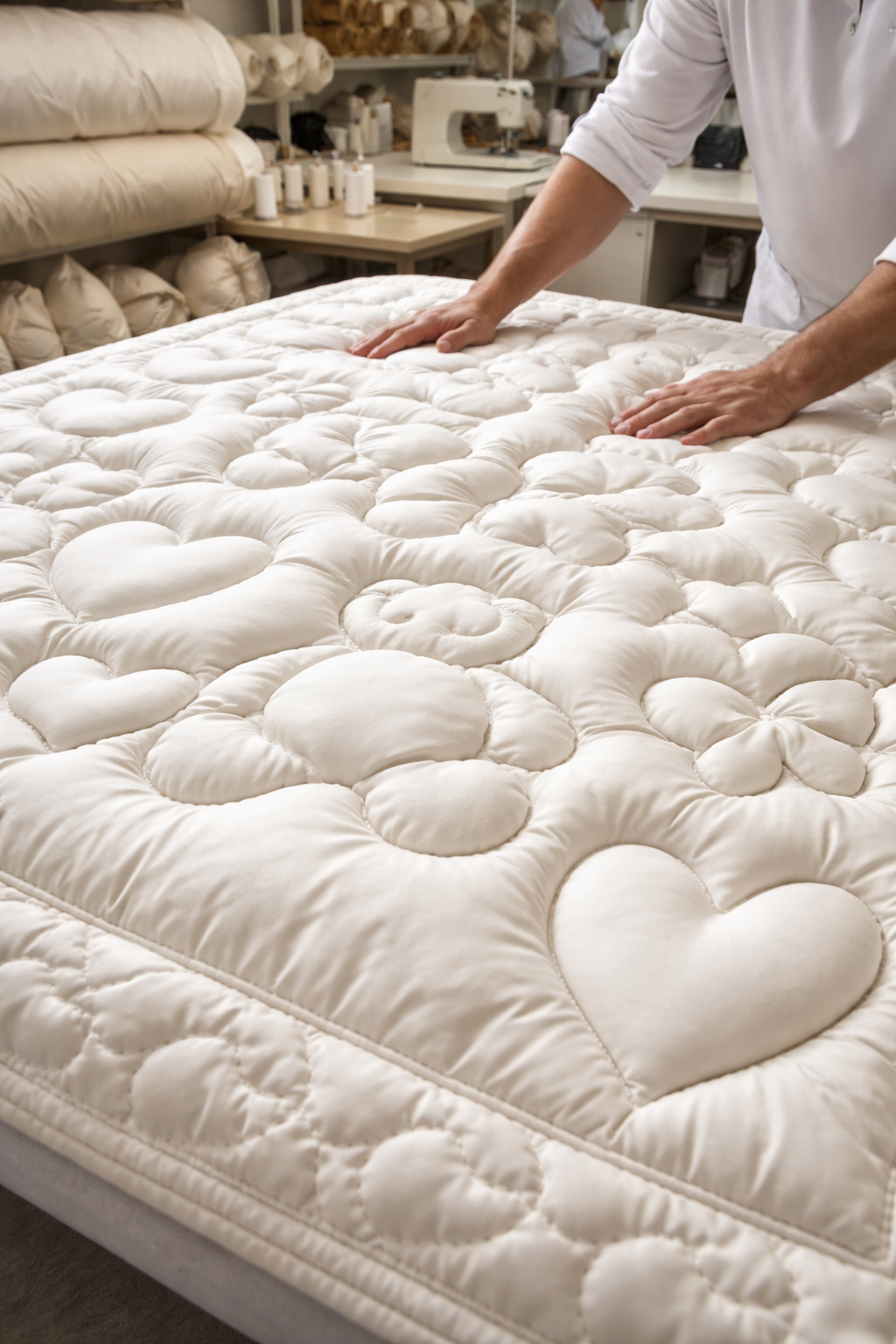 Créations haute couture en textile matelassé et ouatiné